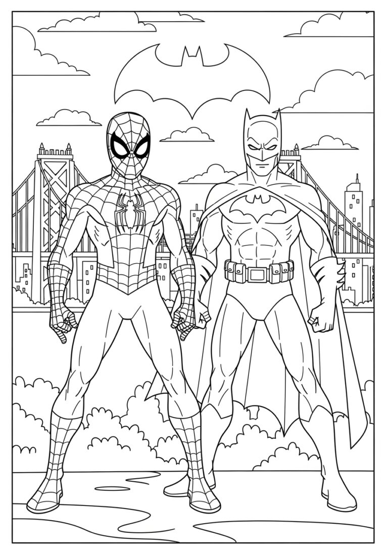 Spiderman Batman Coloring Pages Free Printables