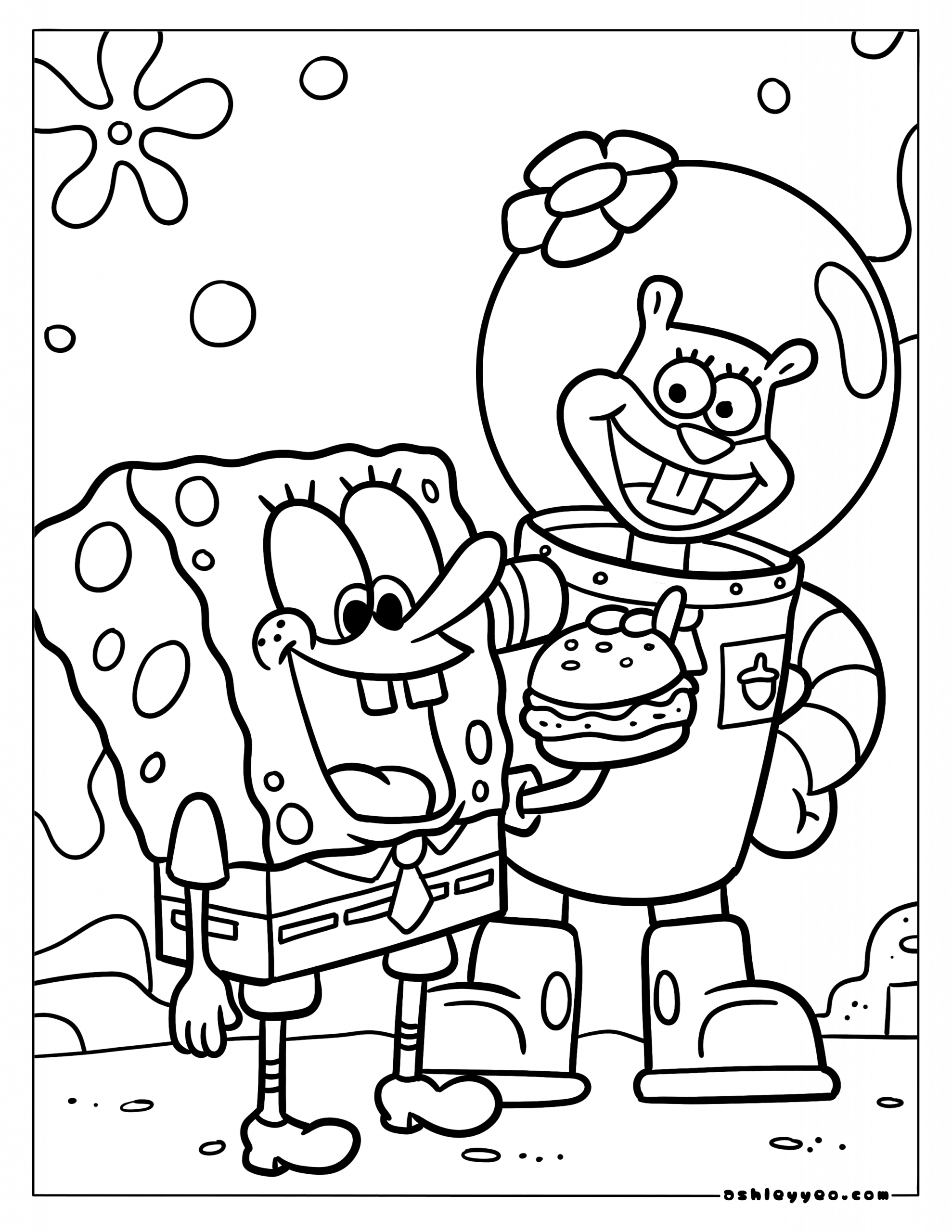 Spongebob Coloring Pages Archives Ashley Yeo