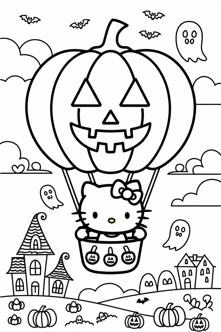 Spooky Sweet HELLO KITTY HALLOWEEN COLORING PAGES HushVerse Spooky Sweet HELLO KITTY HALLOWEEN COLORING PAGES HushVerse