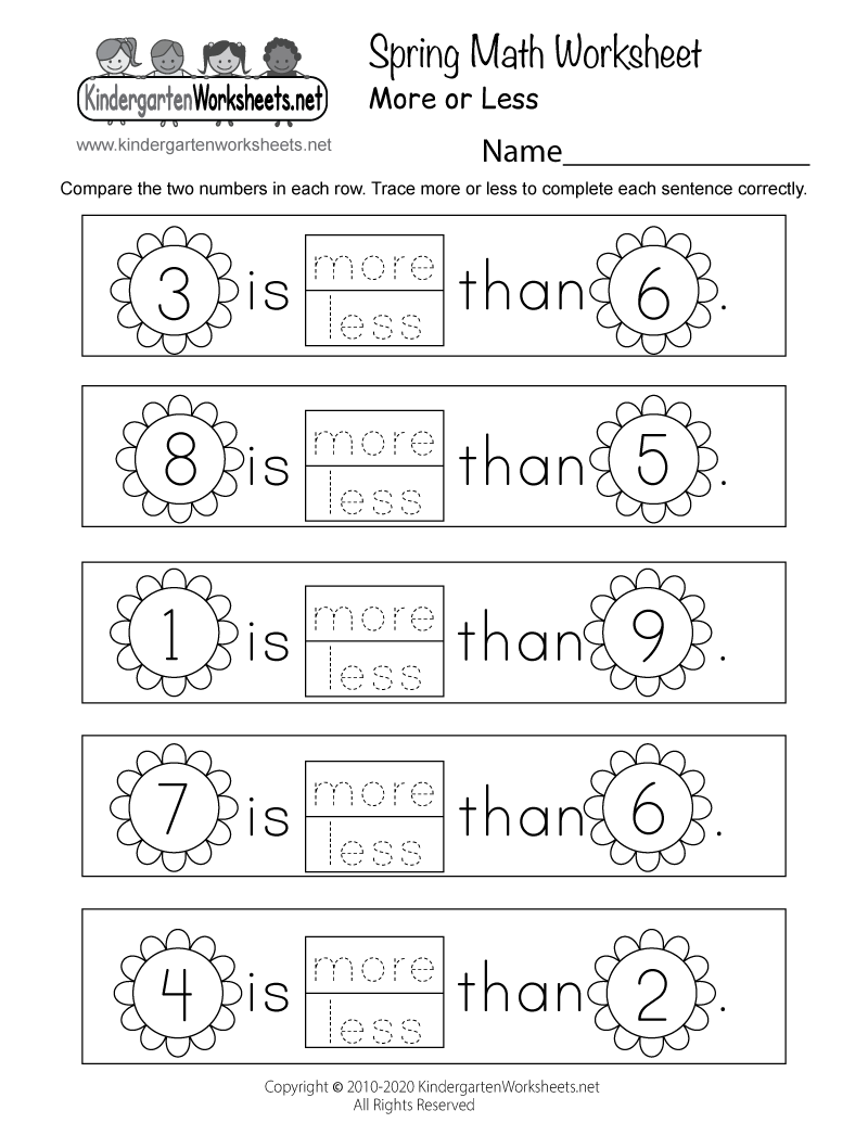 free printable kindergarten worksheets