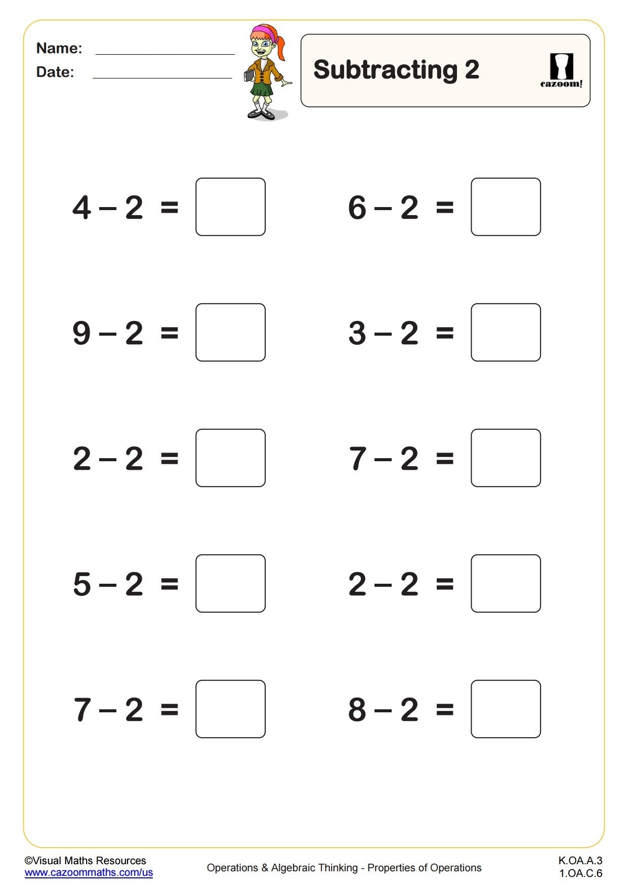 subtraction worksheets for grade 2
