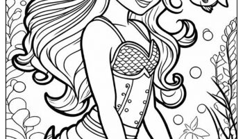 Superb Mermaid And Fish Mermaid Coloring Pages For Adults
