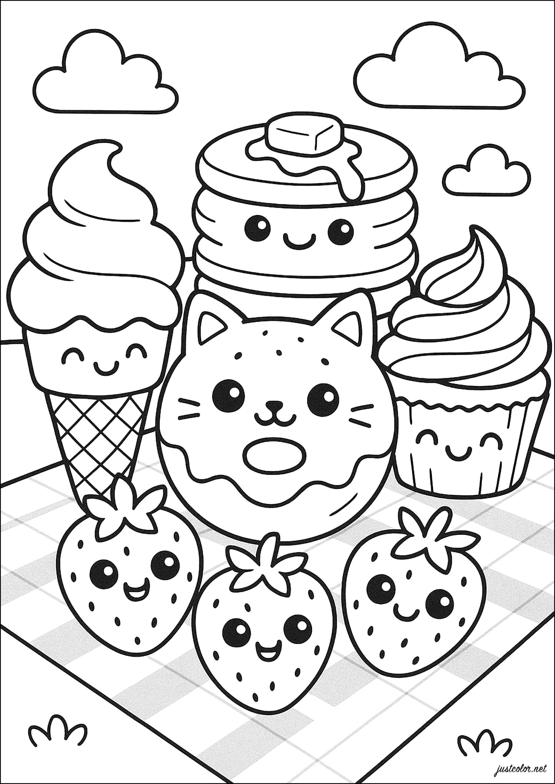 kawaii coloring page