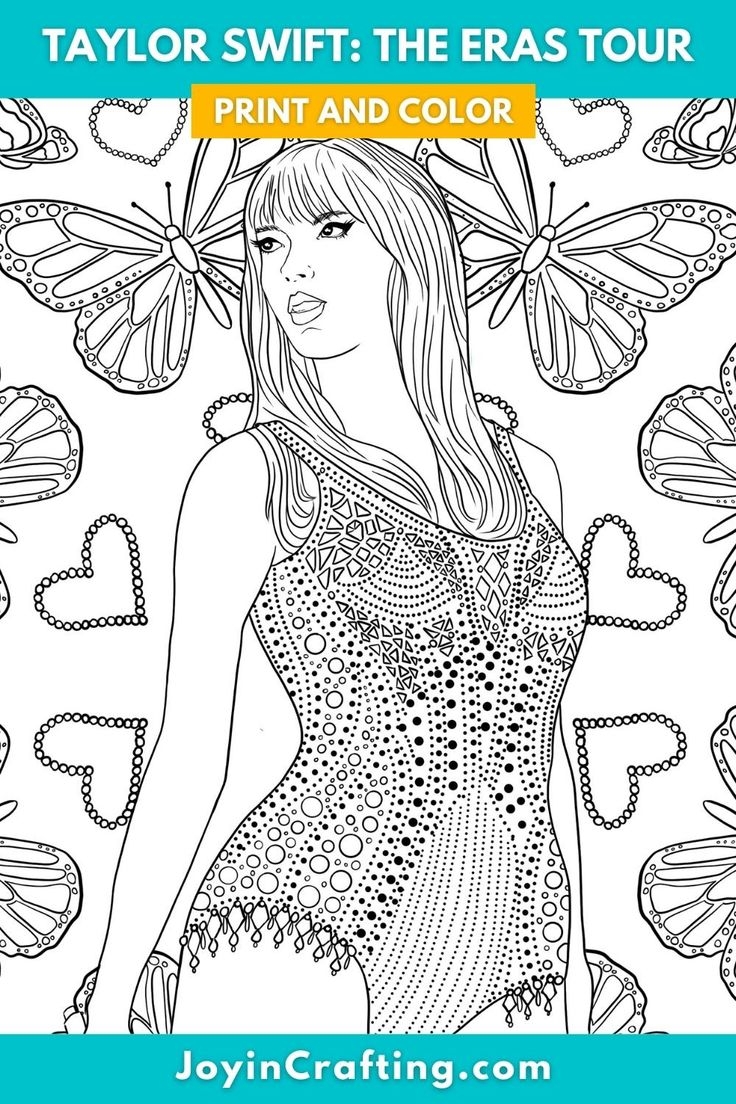Taylor Swift Lover The Eras Tour Coloring Pages Taylor Swift Lover The Eras Tour Coloring Pages