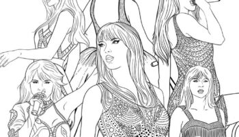 Taylor Swift The Eras Tour Coloring Pages Fan Art