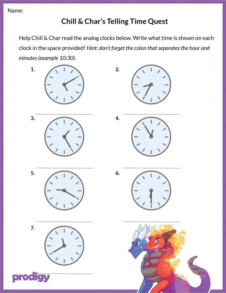 Telling Time Worksheets 20 Effective Practice Materials Prodigy Math Blog