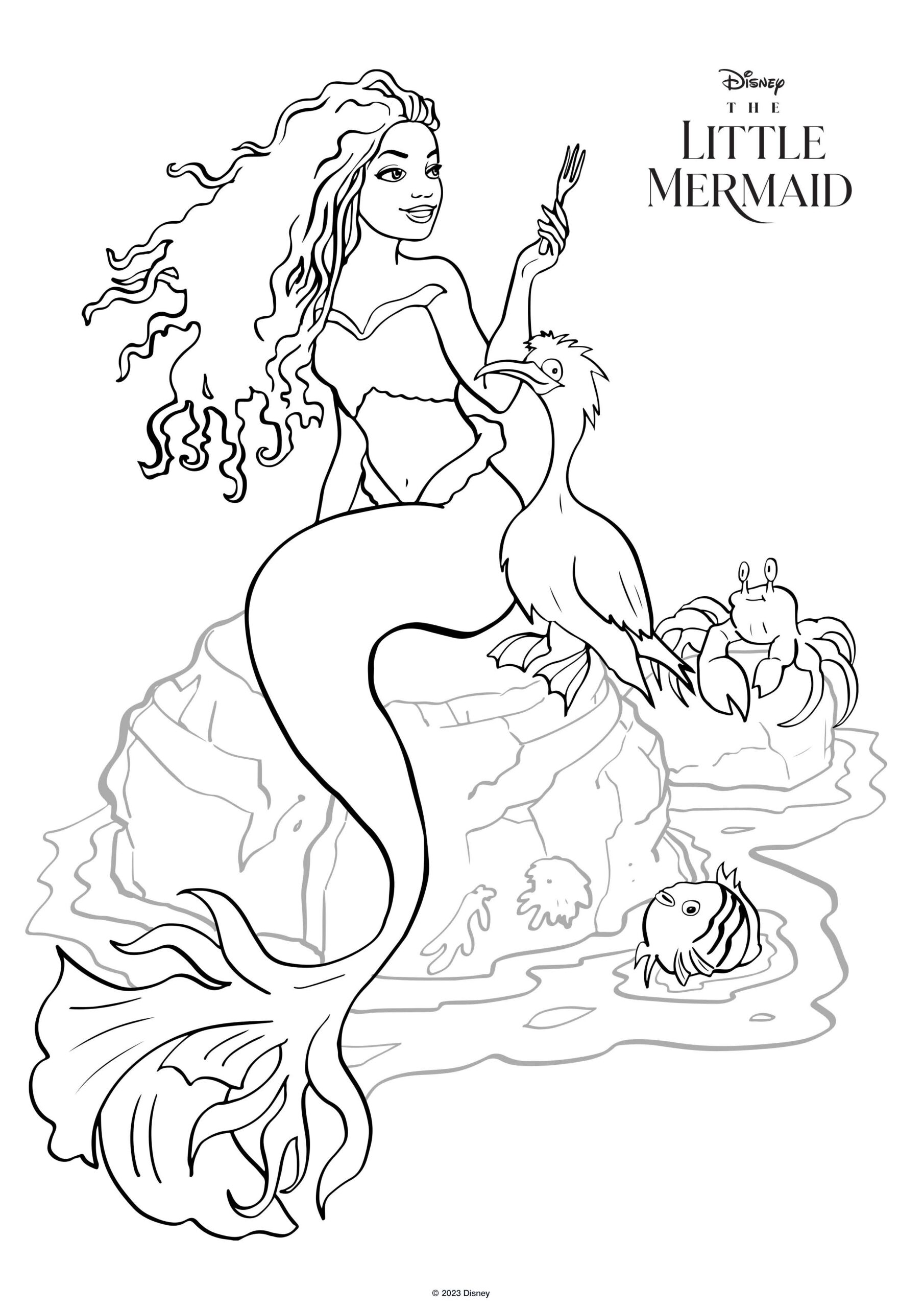 The Little Mermaid Live Action Movie 2023 Coloring Pages With Ariel Halle Bailey YouLoveIt The Little Mermaid Live Action Movie 2023 Coloring Pages With Ariel Halle Bailey YouLoveIt