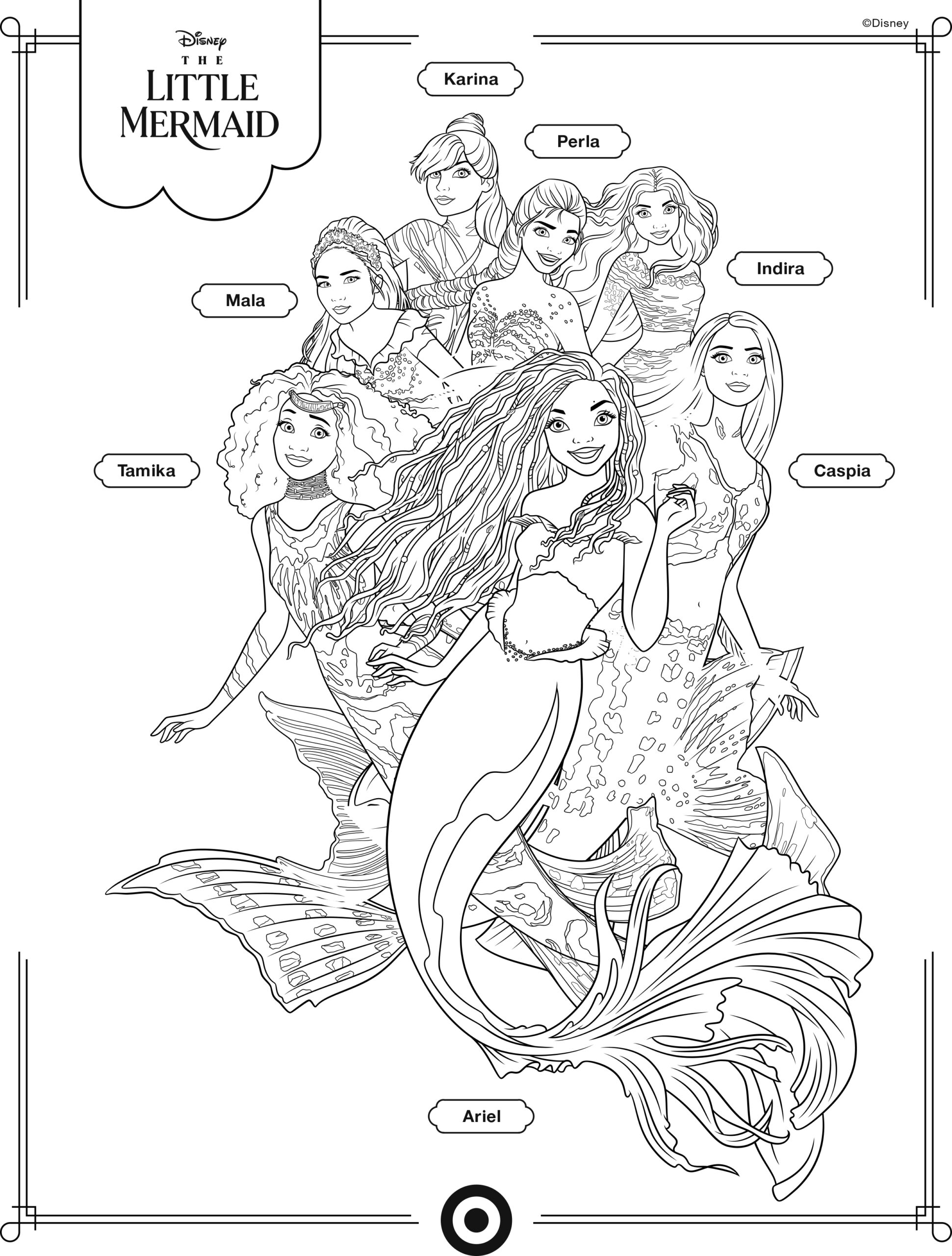 ariel mermaid coloring pages