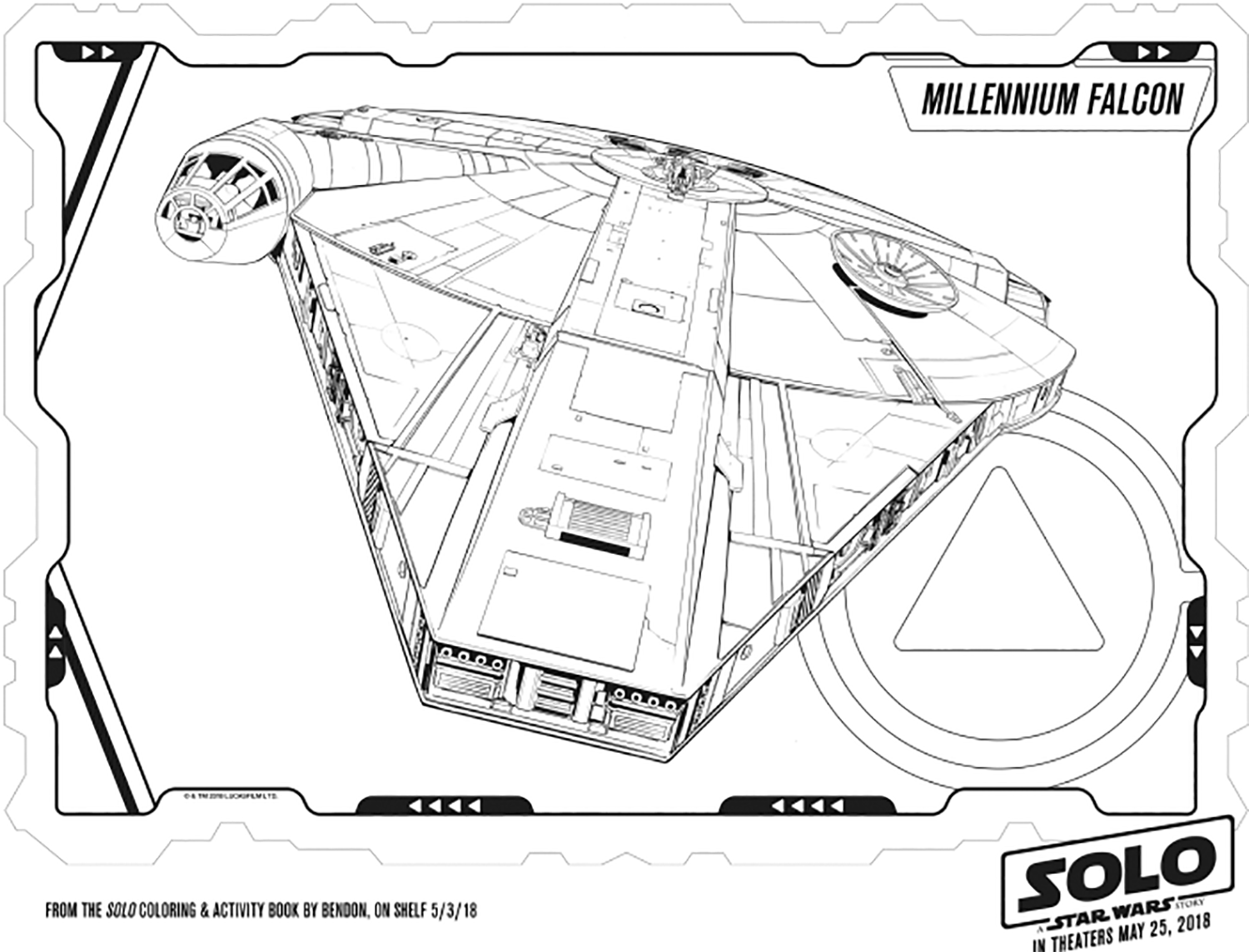 millennium falcon coloring page easy millennium falcon coloring page easy