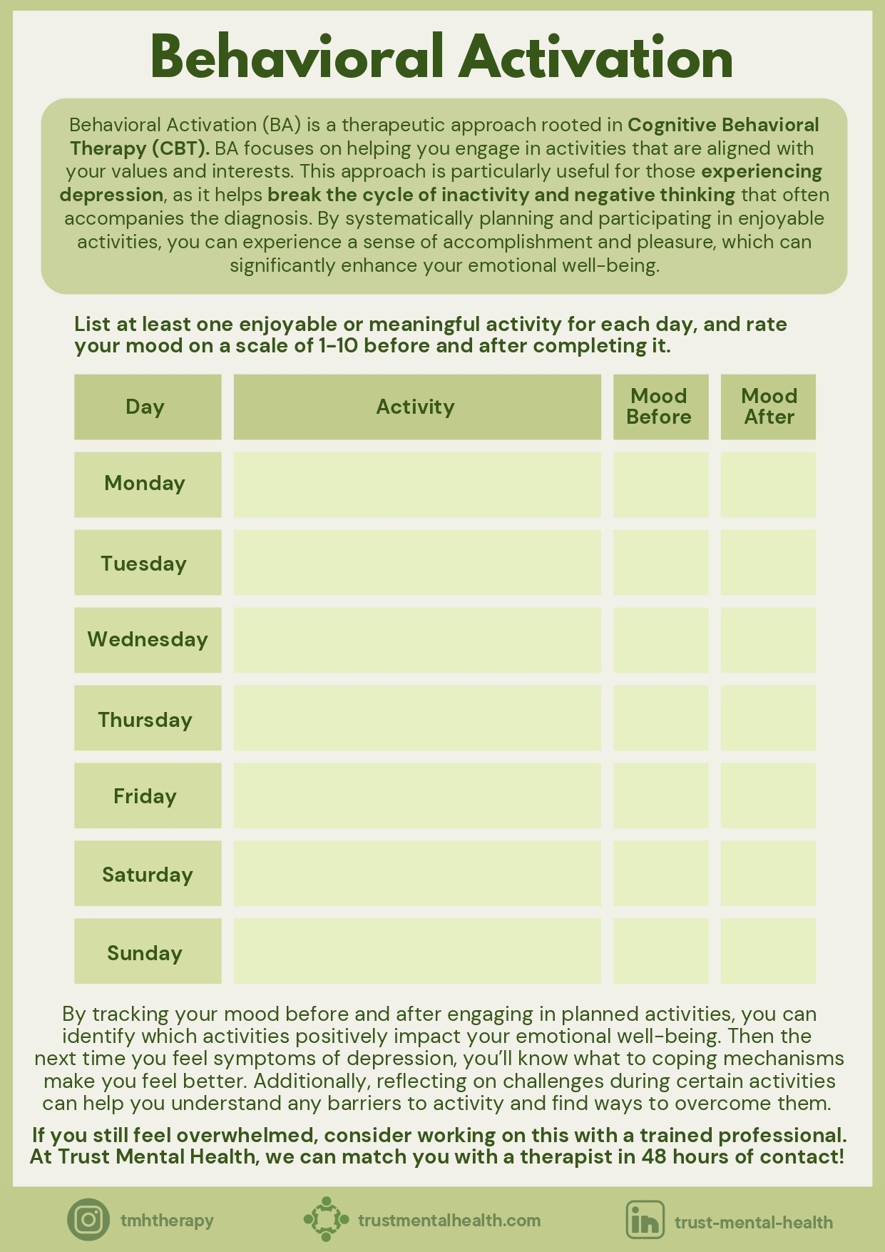 behavioral activation worksheet