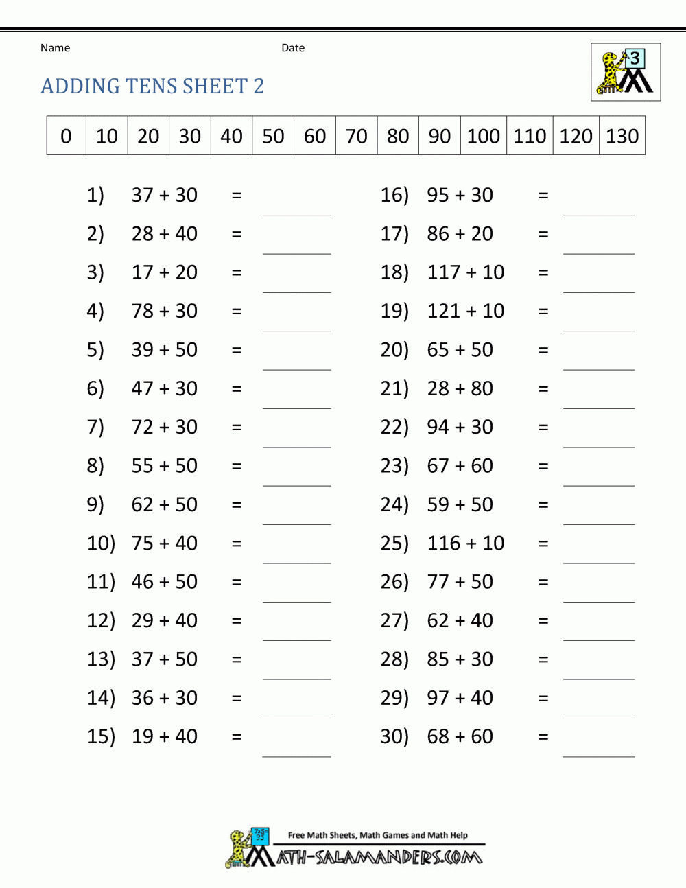 addition practice worksheets