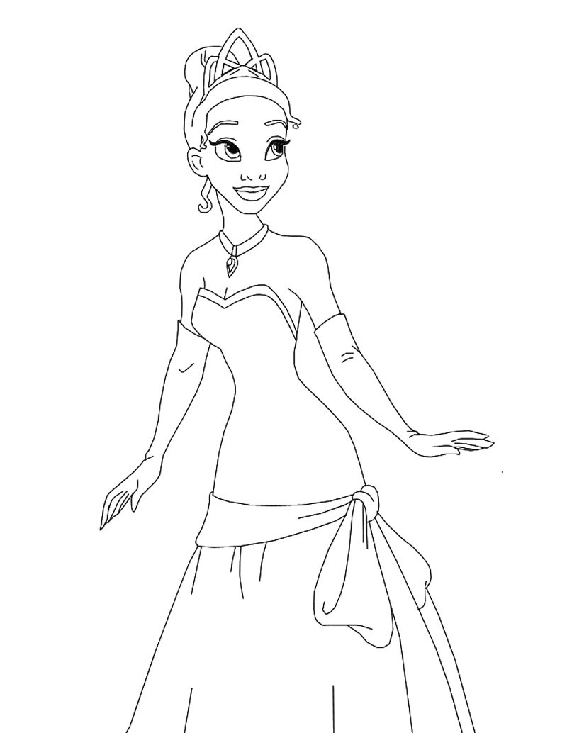 disney princess tiana coloring pages
