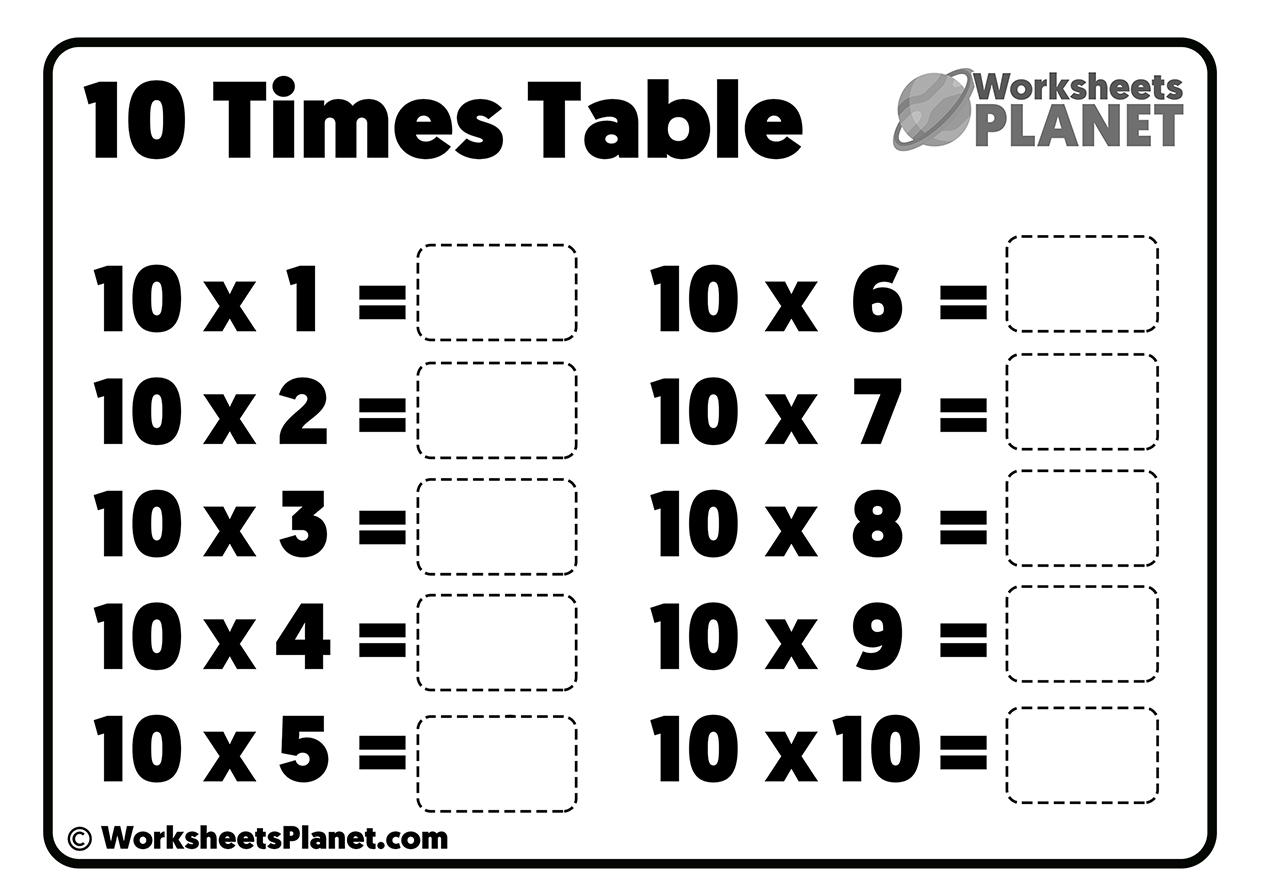 times table worksheet