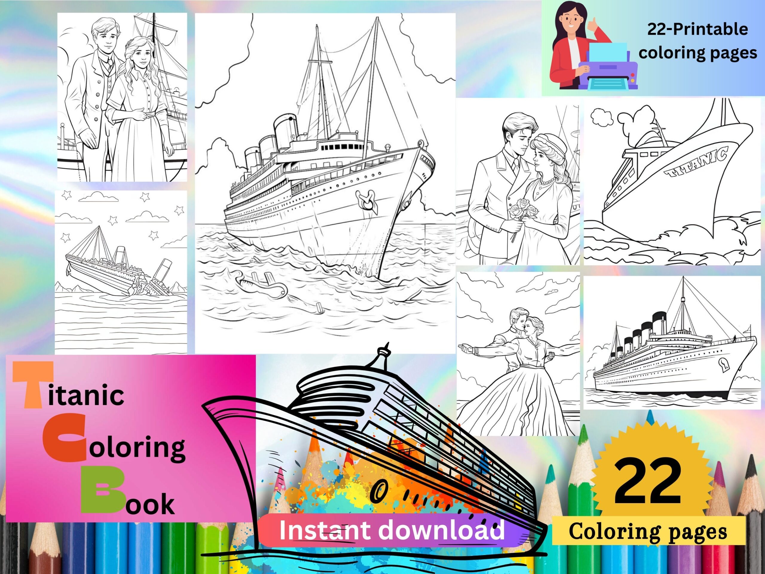 titanic coloring pages