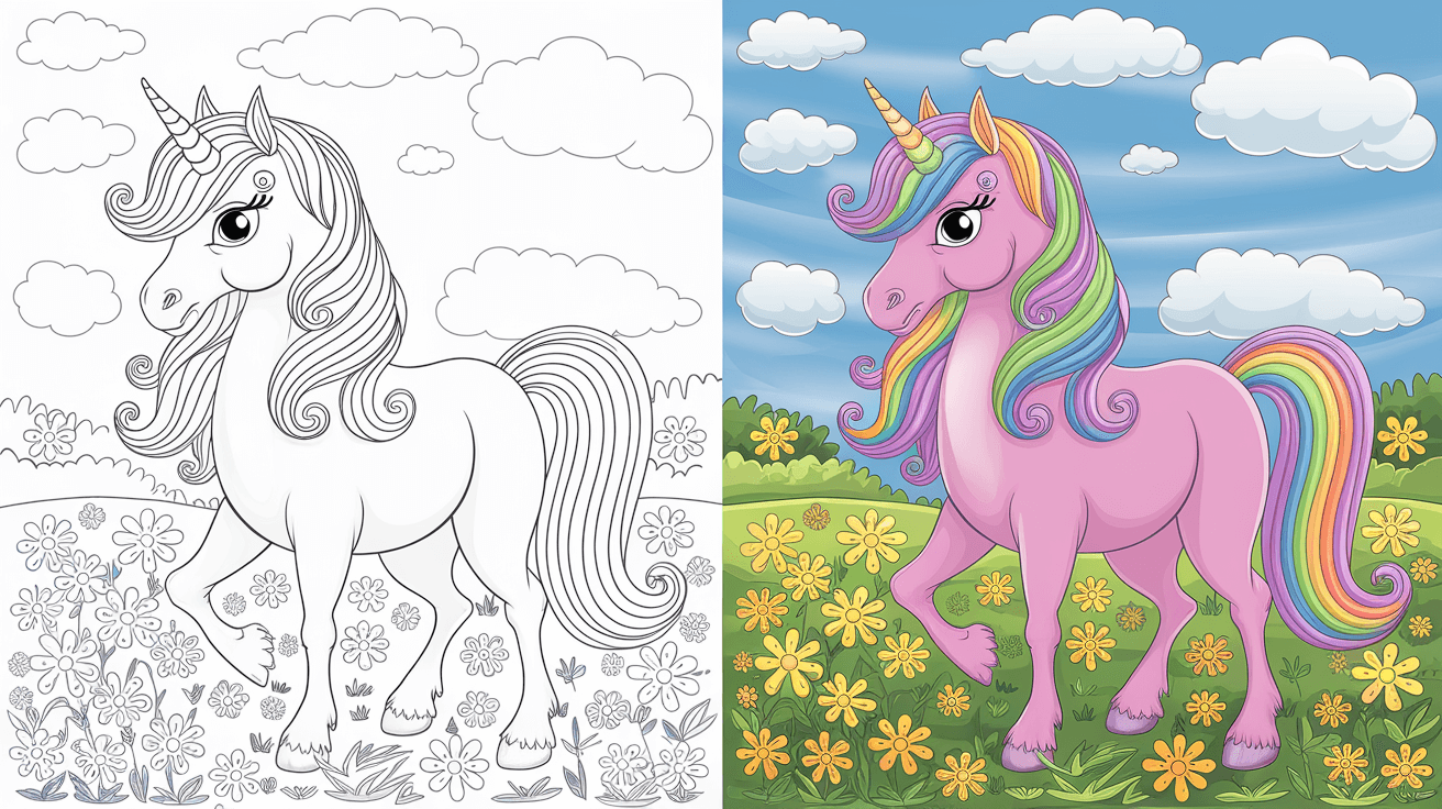 coloring page unicorn