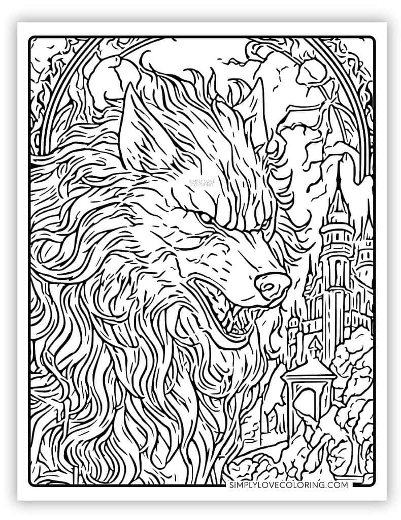 Werewolf Coloring Pages Free PDF Printables Simply Love Coloring