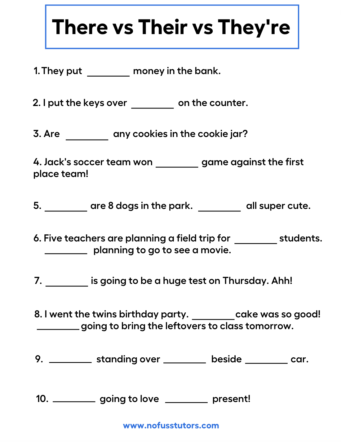 5th grade grammar worksheets