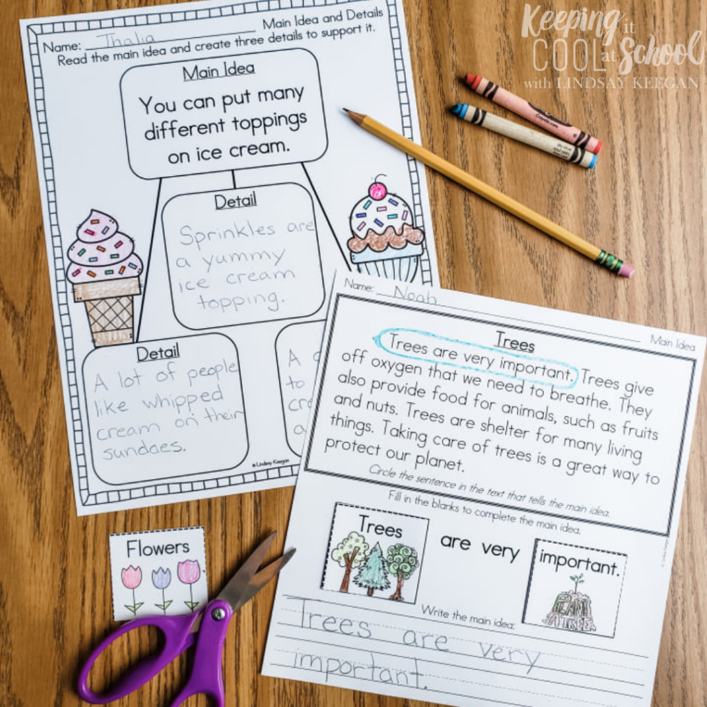 main idea worksheets