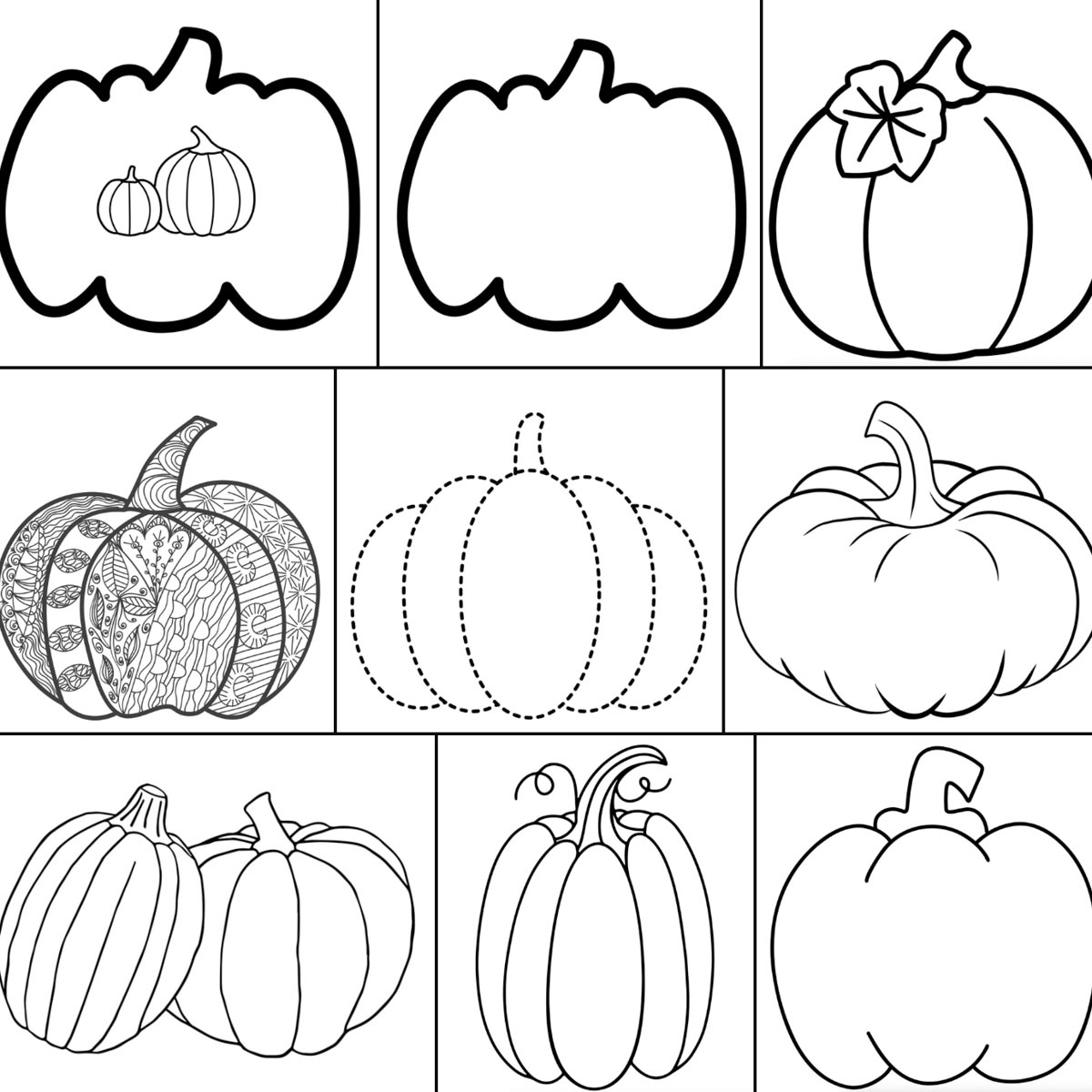 pumpkin printable coloring pages