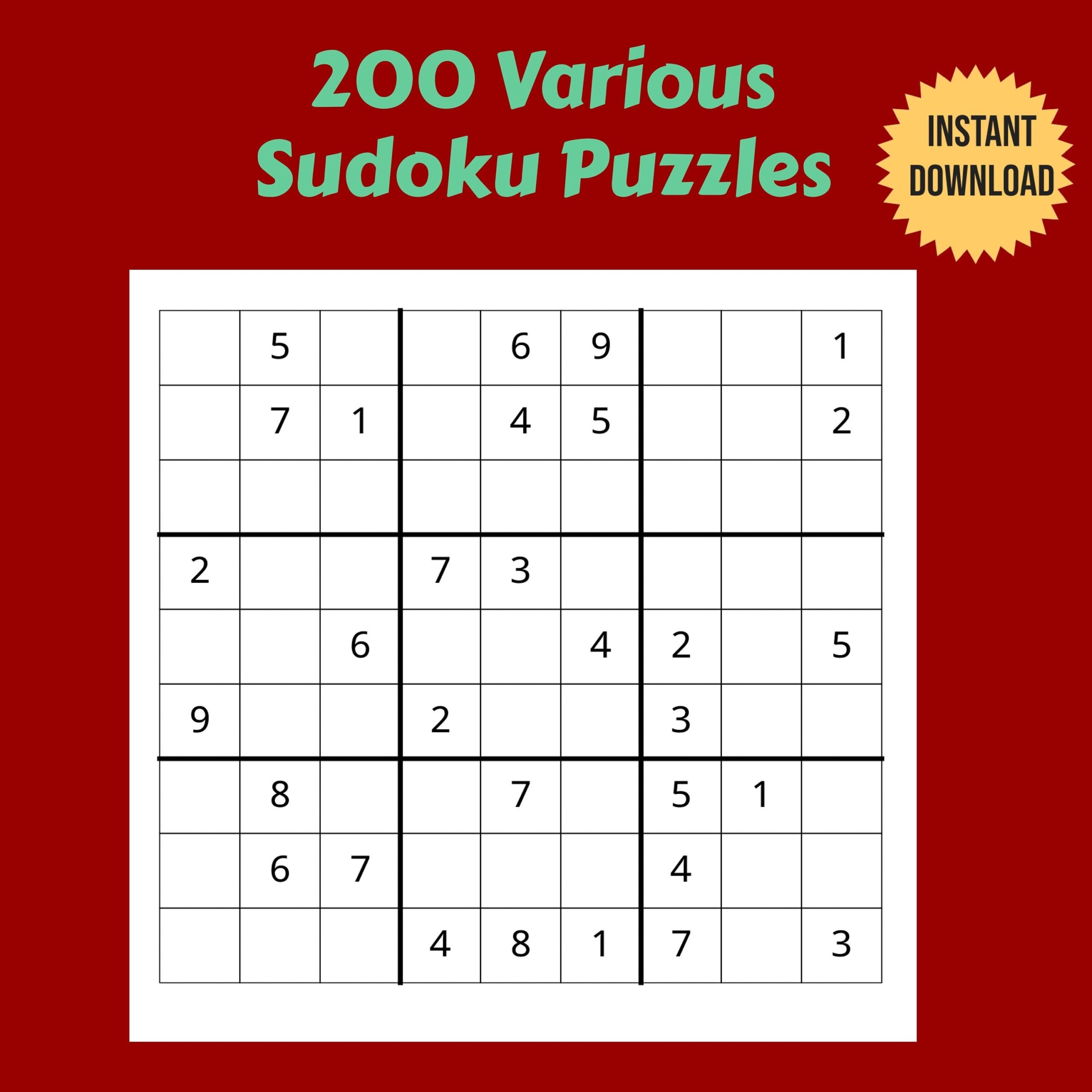 200 Variety Of Printable Sudoku Puzzles Easy Medium And Hard Worksheets Library 200 Variety Of Printable Sudoku Puzzles Easy Medium And Hard Worksheets Library