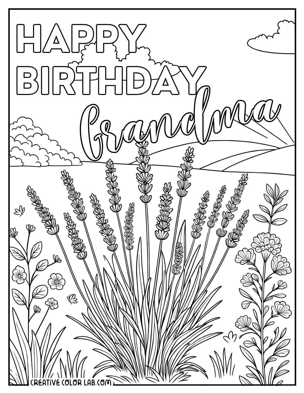 printable coloring birthday cards