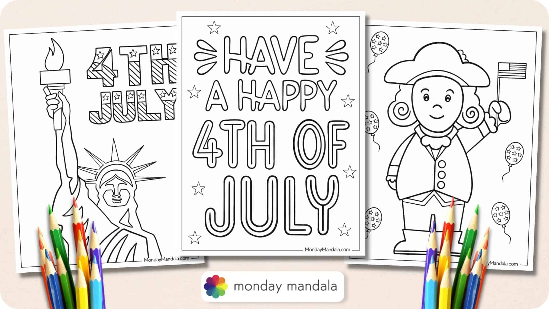 4th of july color sheets
