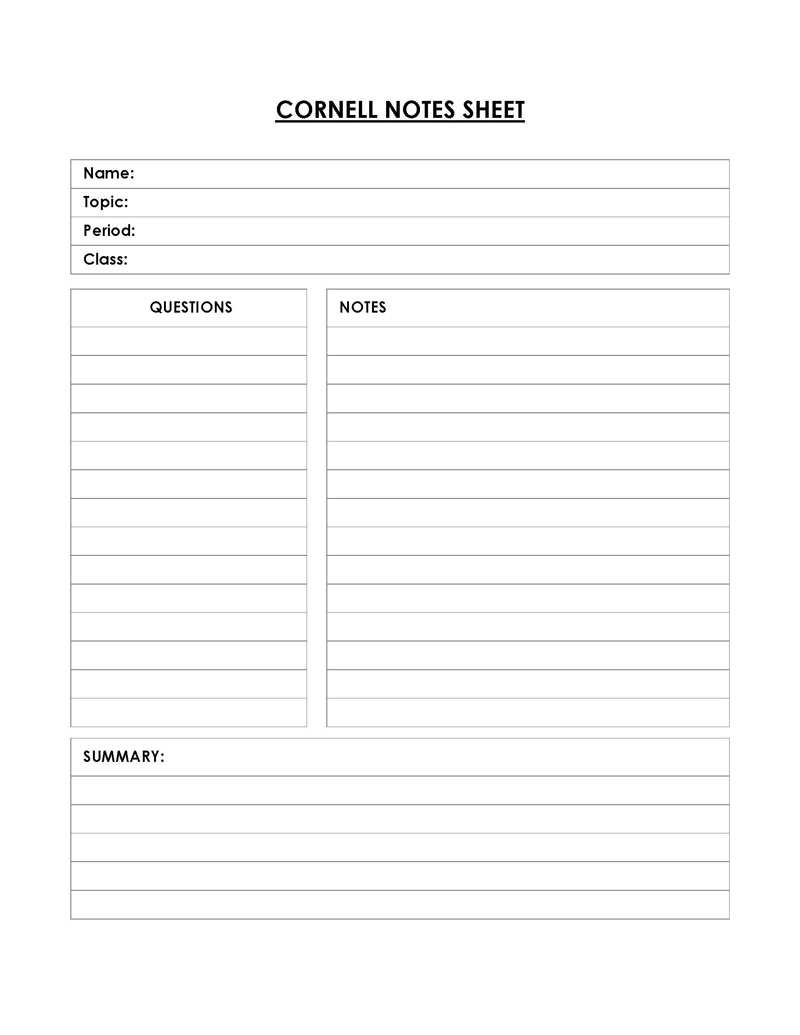 64 Free Cornell Note Templates Note Taking Explained 