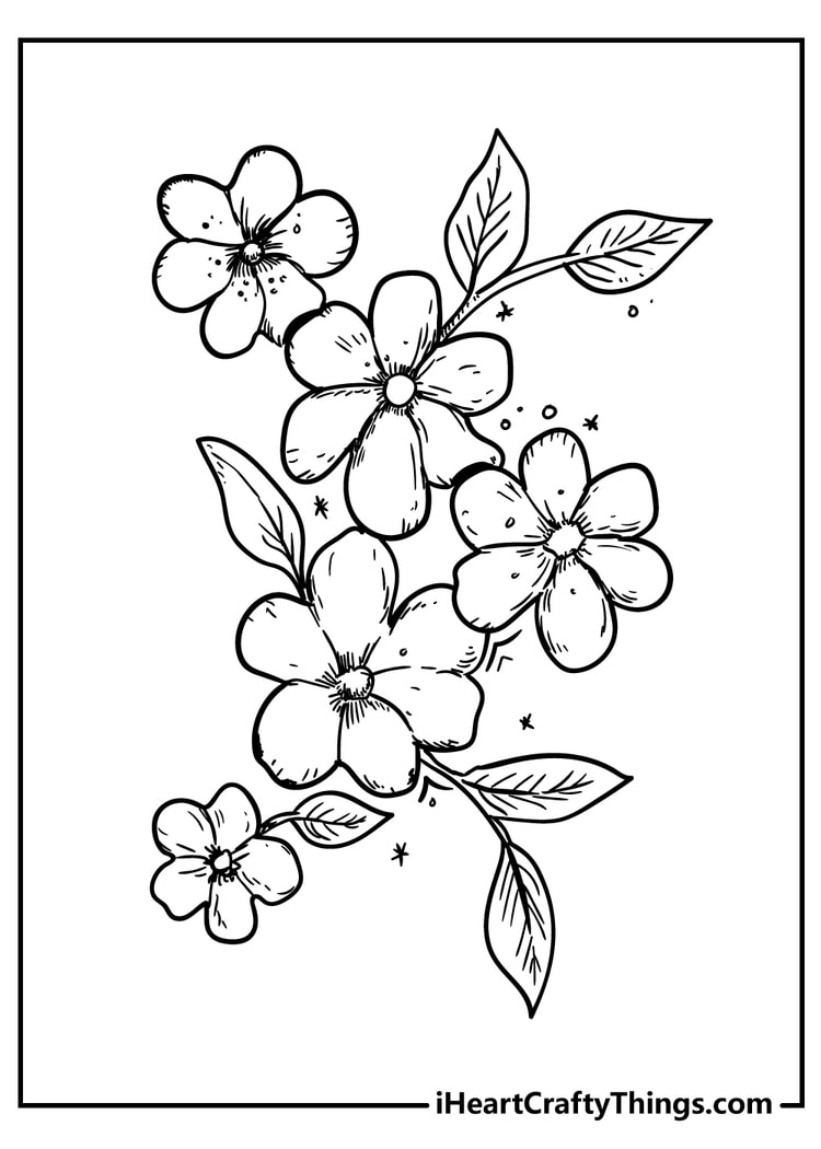 All New Flower Coloring Pages 2024 100 Free Printables Worksheets Library
