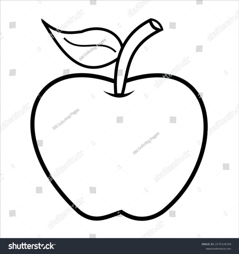Apple Coloring Pages Coloring Sheets Coloring Stock Vector Royalty Free 2175116729 Shutterstock