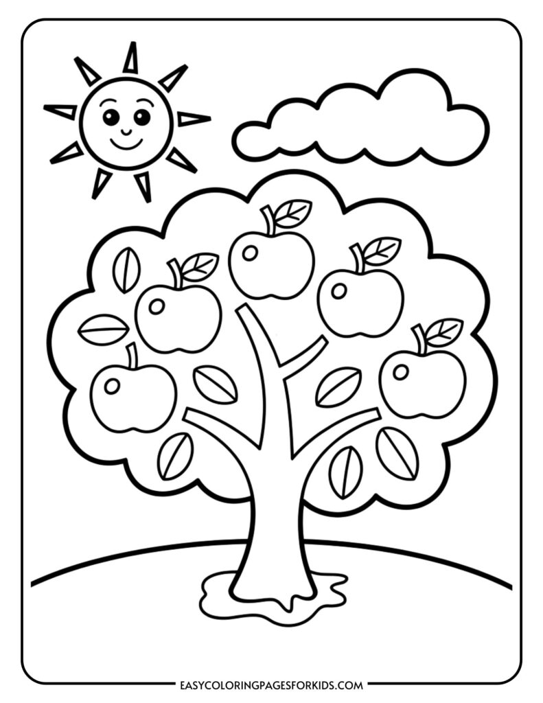 Apple Tree Coloring Pages To Print And Color 5 Pages Easy Coloring Pages For Kids