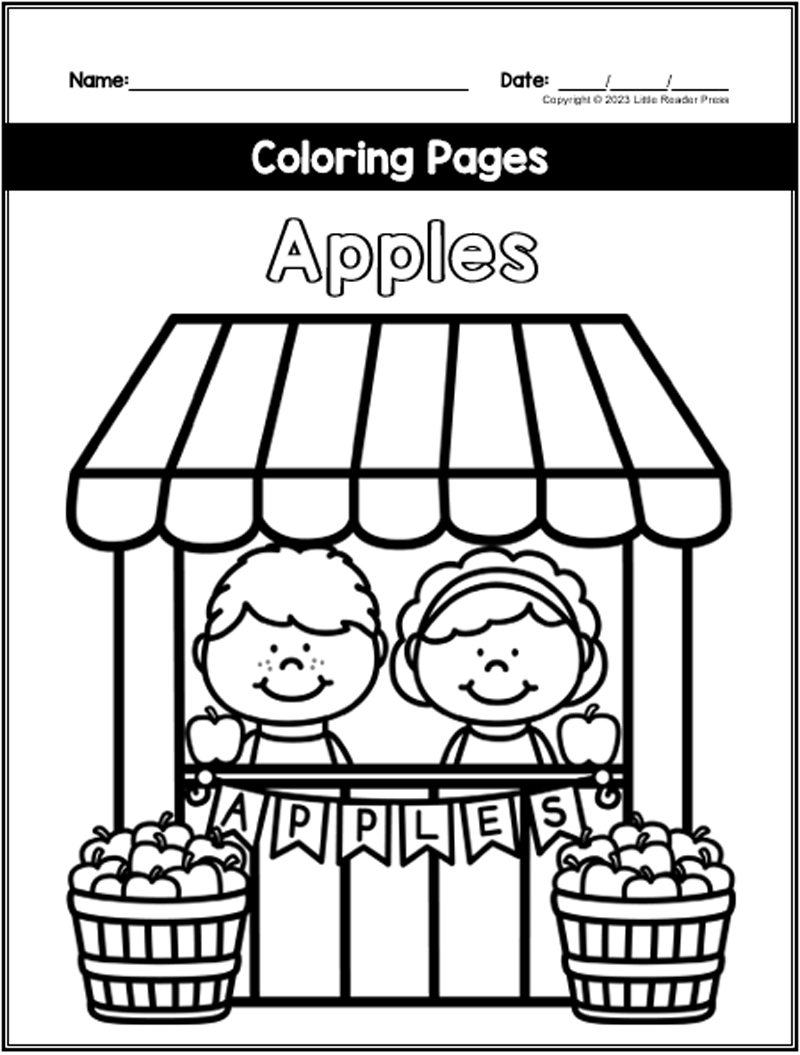 Apples Coloring Pages Book Made By Teachers