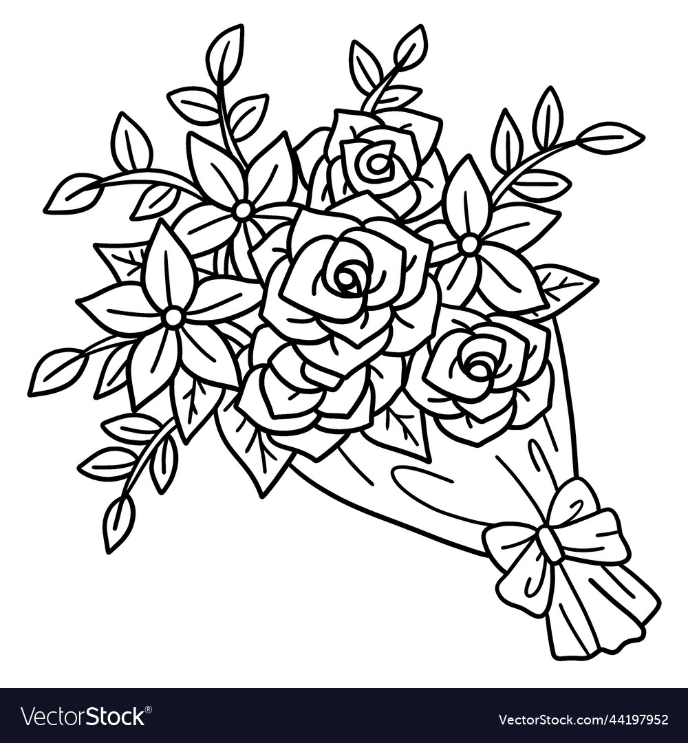 bunch of flowers colouring pages