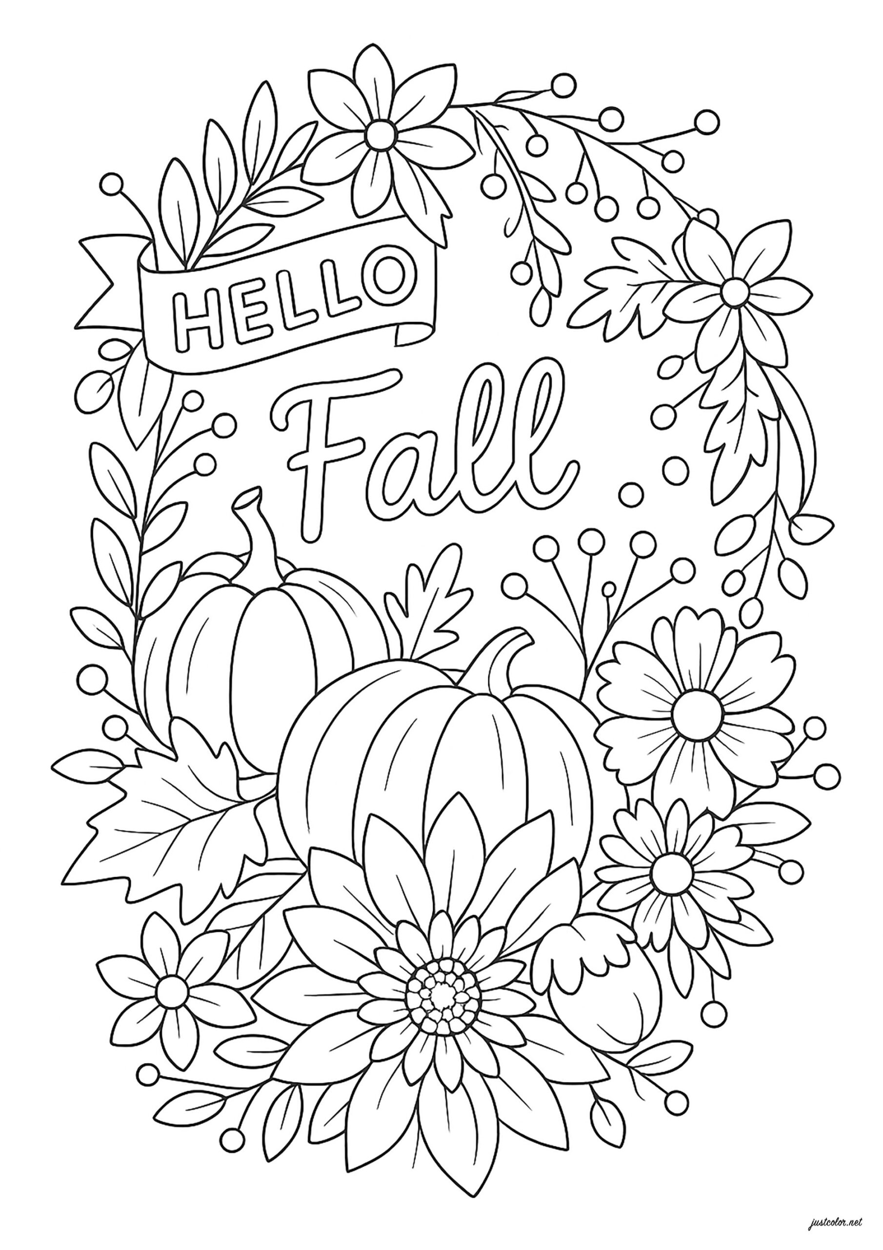 fall coloring pages free printable