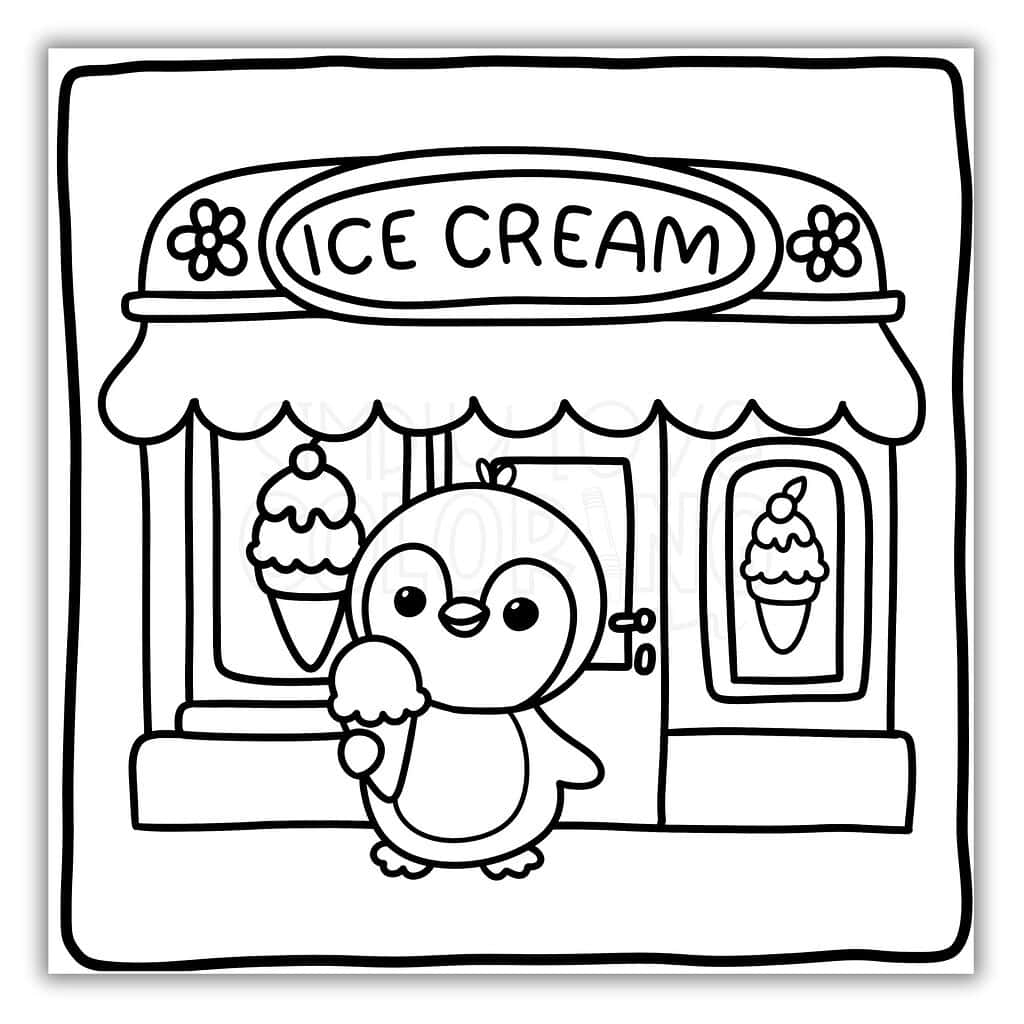 ice cream shop coloring sheet