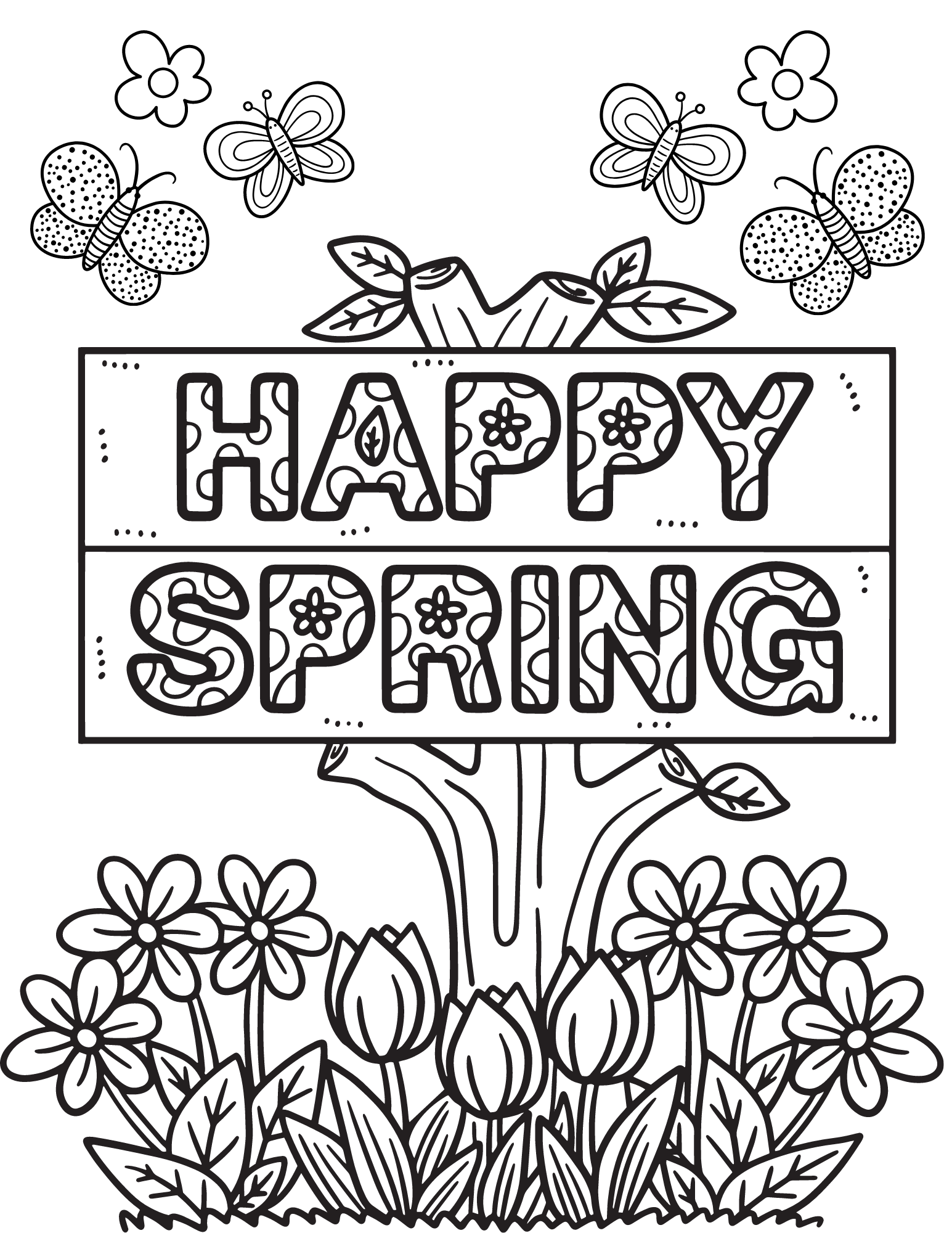 cute spring coloring pages
