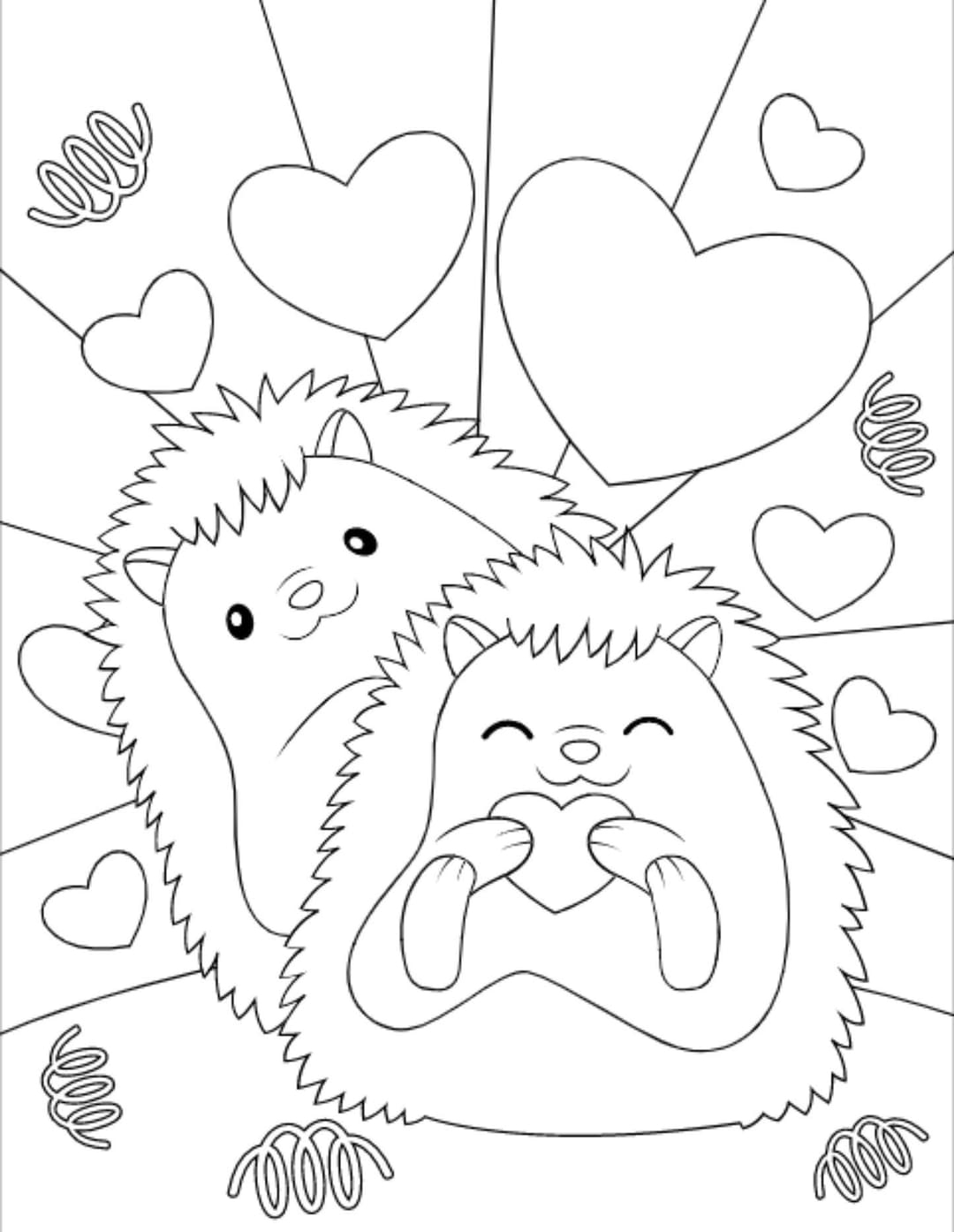 Cute Valentine Animals Coloring Pages Set 2 Etsy