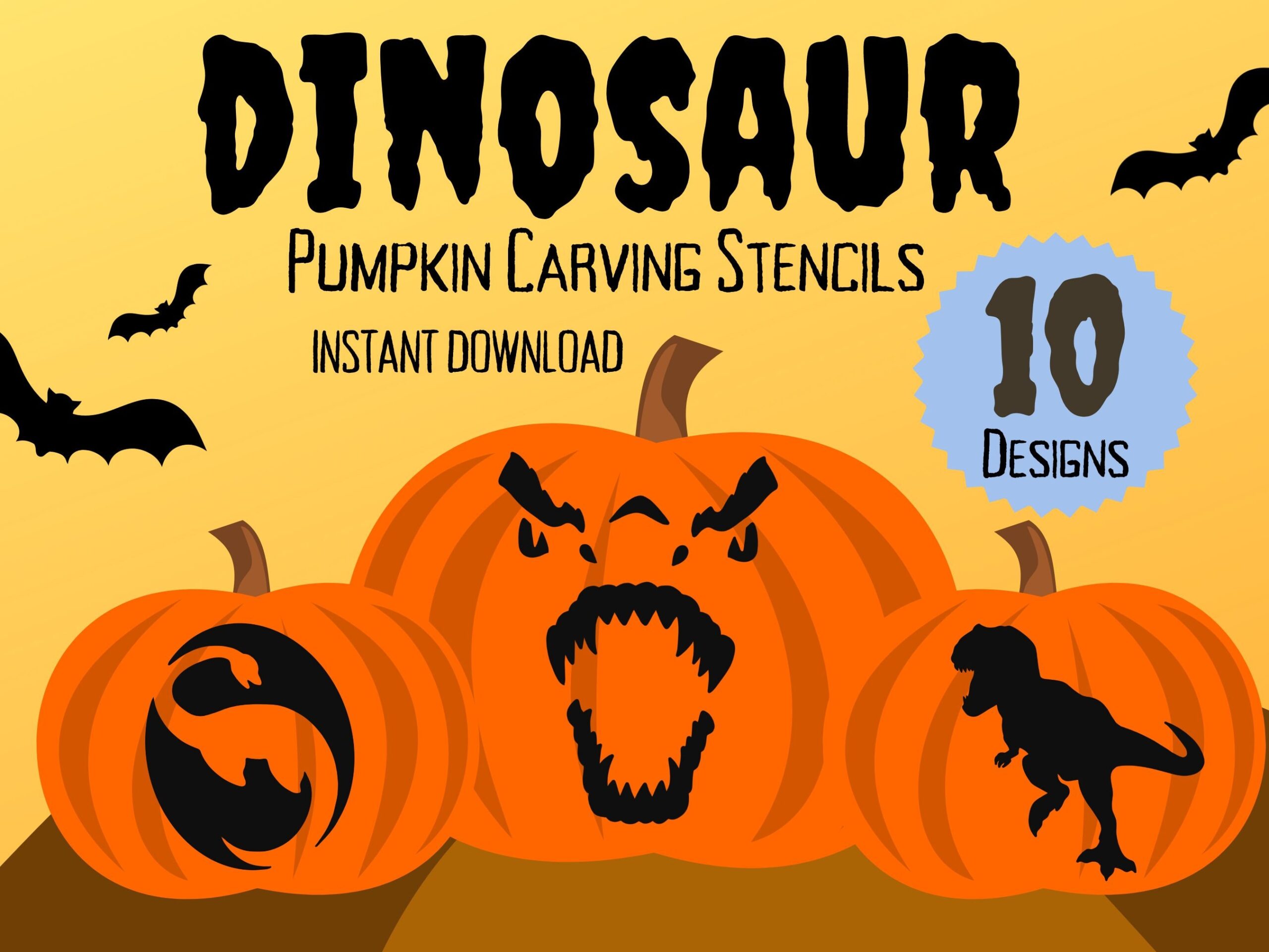 Dinosaur Pumpkin Carving Stencils For Halloween Etsy Dinosaur Pumpkin Carving Stencils For Halloween Etsy