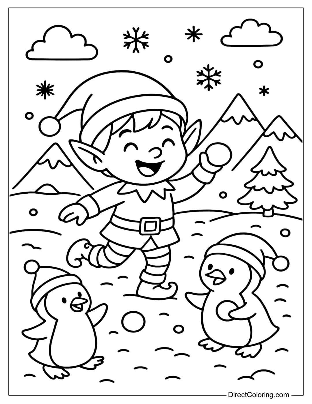 Elf Coloring Pages Free PDF To Download And Print Elf Coloring Pages Free PDF To Download And Print
