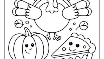 Fall And Thanksgiving Coloring Pages For Kids 5 Pages Cute Animals Coloring Pages