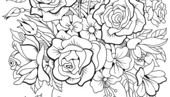 Floral Coloring Pages 44 Printable Flower Designs digital File Etsy
