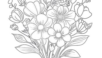 Flower Bouquet Colouring Pages Coloring Pages Mimi Panda