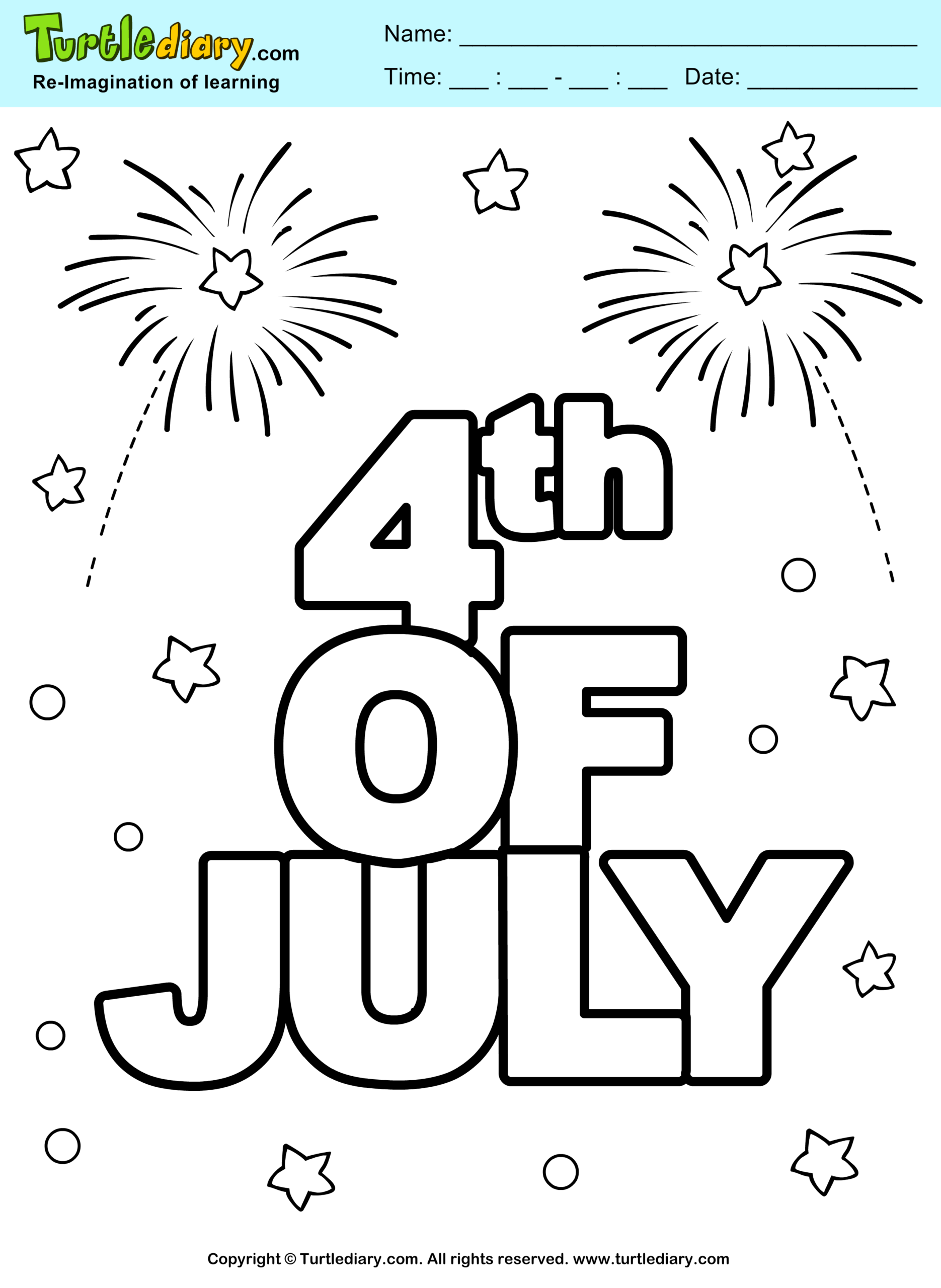 july 4th color sheets