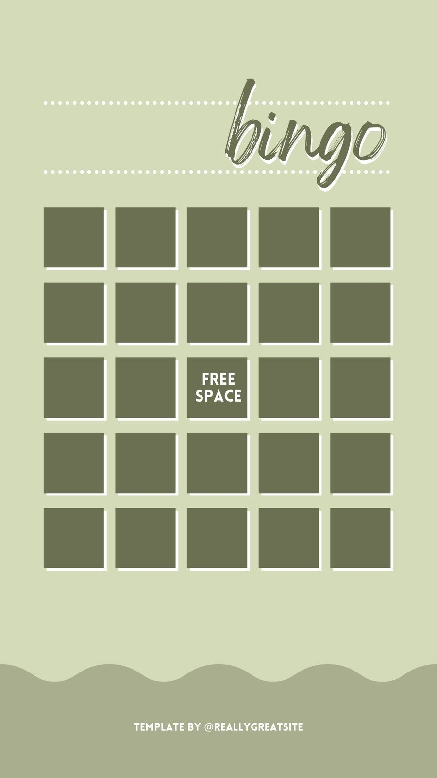 blank bingo board template