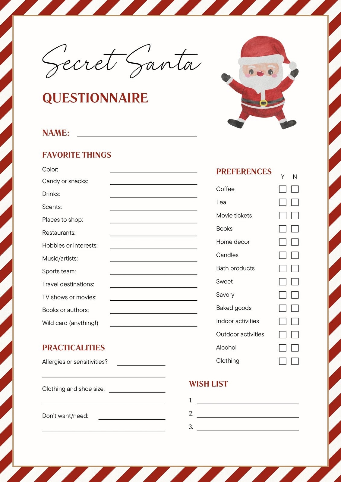 Free And Customizable Secret Santa Templates
