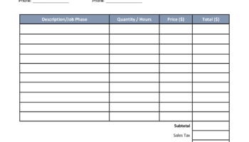 Free Construction Invoice Template PDF Word EForms