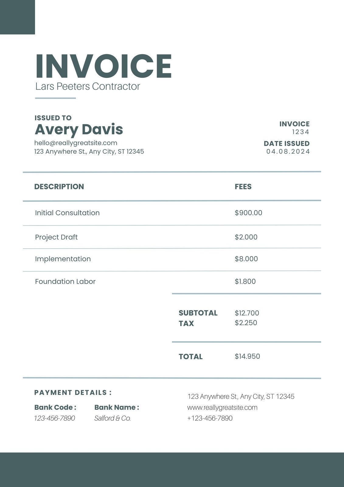 Free Contractor Invoice Templates To Edit And Print Canva Free Contractor Invoice Templates To Edit And Print Canva