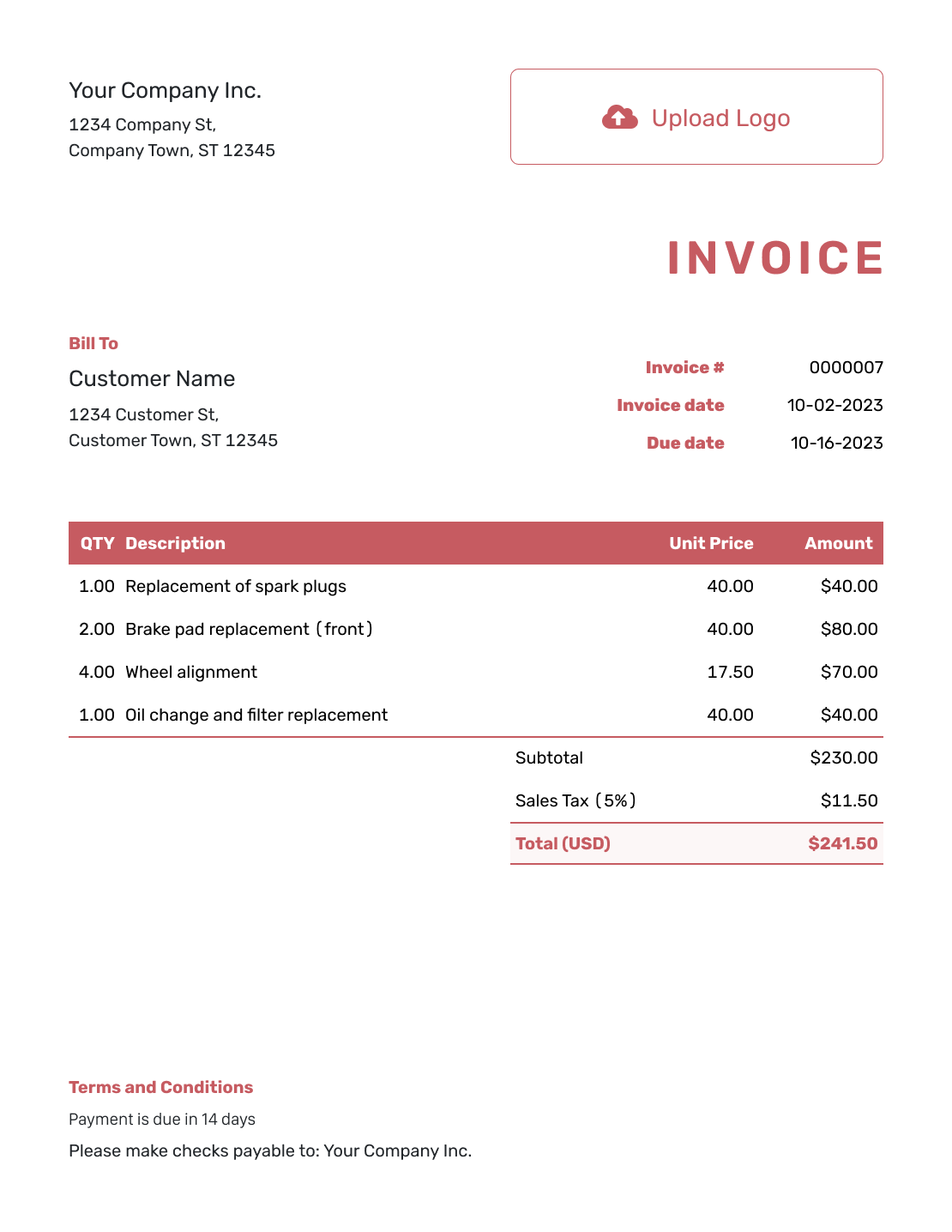 Free Invoice Template Business Templates Docelf
