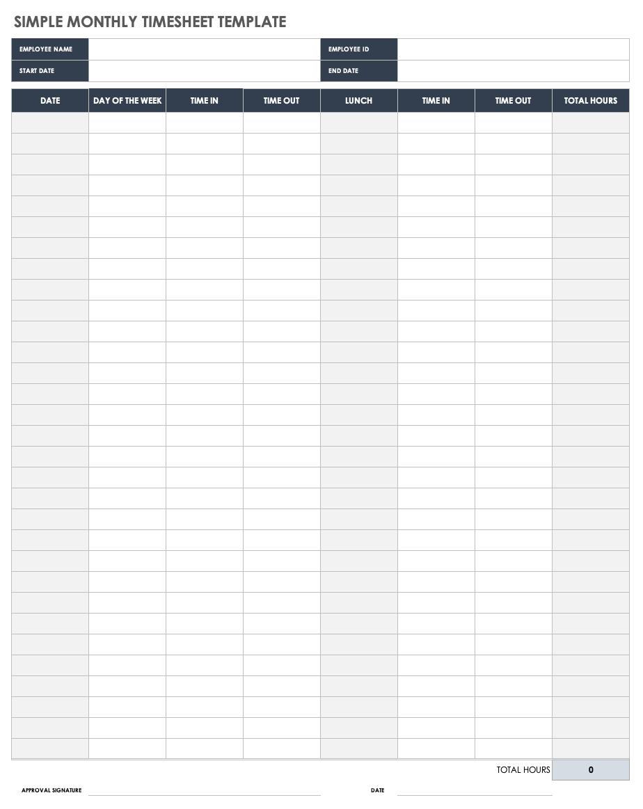 free printable time sheets