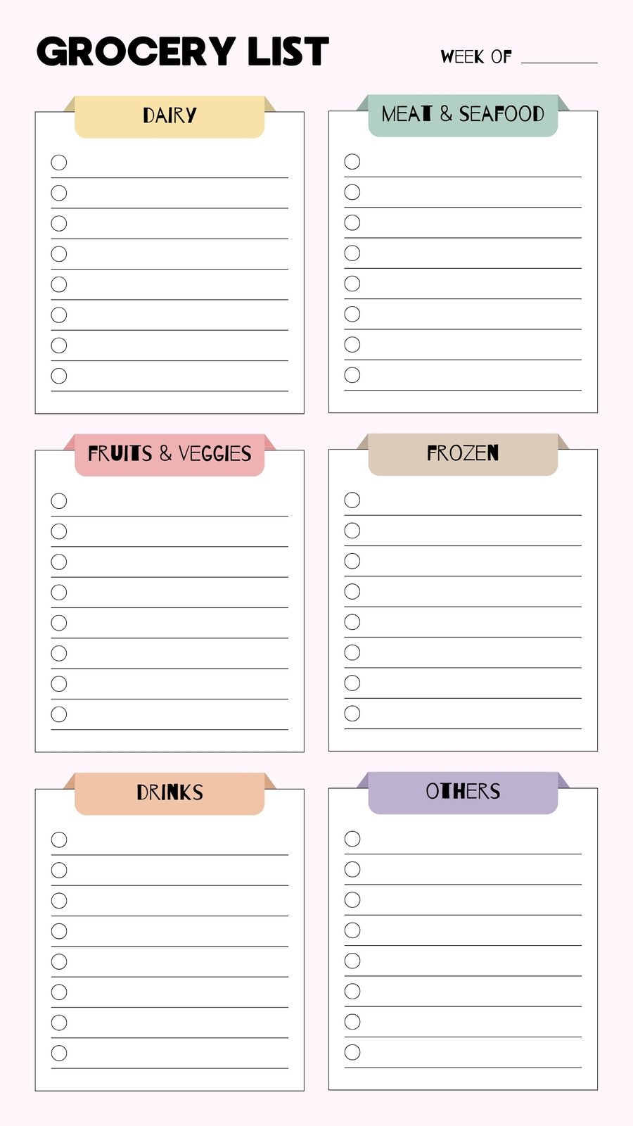 Free Printable And Customizable Grocery List Templates Canva Free Printable And Customizable Grocery List Templates Canva