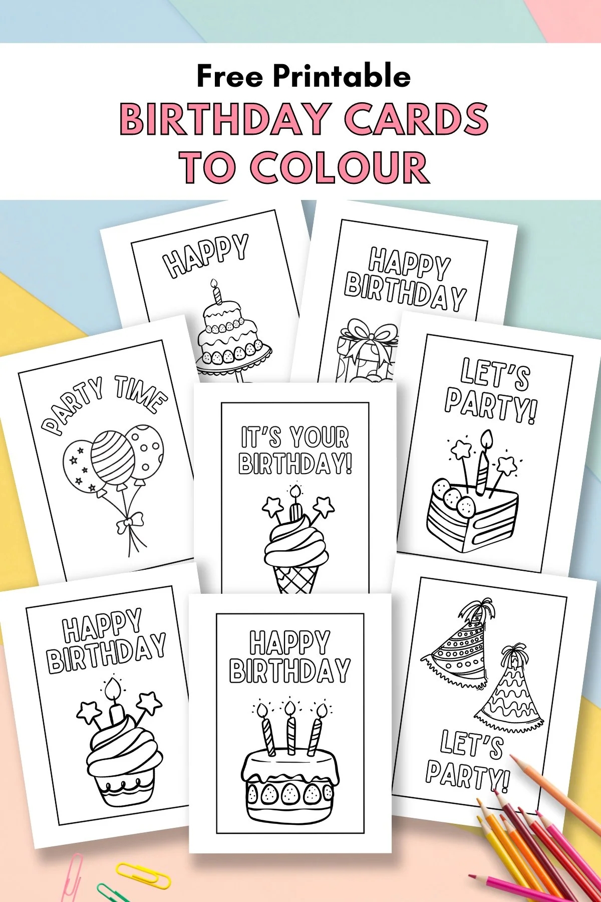 Free Printable Birthday Cards To Colour Gathering Beauty
